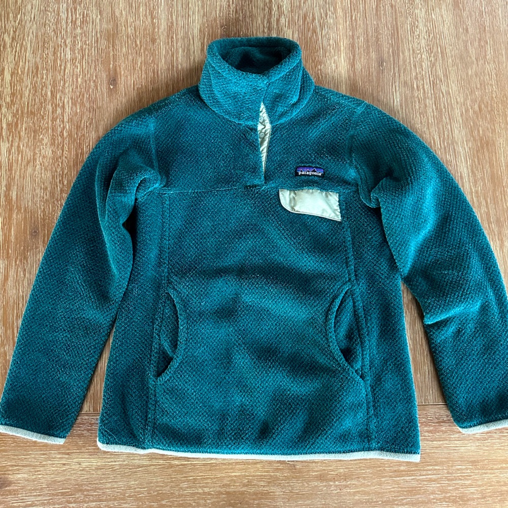 Patagonia Women’s ReTool Snap-T Pocket Pullover Fleece Jacket Green XS